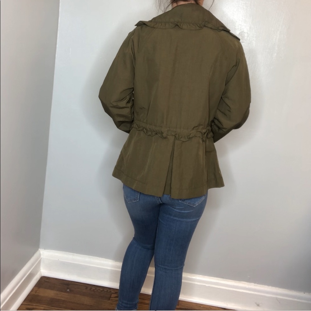 LOFT green water resistant utility ruffle jacket S - Picture 5 of 8